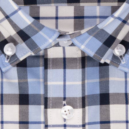 Camasa bumbac twill barbati SEIDENSTICKER Slim carouri bleumarin [1]