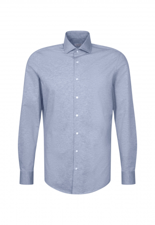 Camasi - Camasa jerseu bumbac barbati SEIDENSTICKER Slim bleu melanj