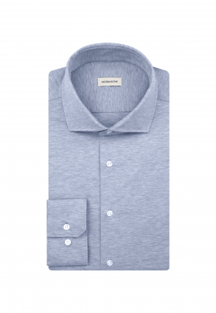 Camasa jerseu bumbac barbati SEIDENSTICKER Slim bleu melanj [3]