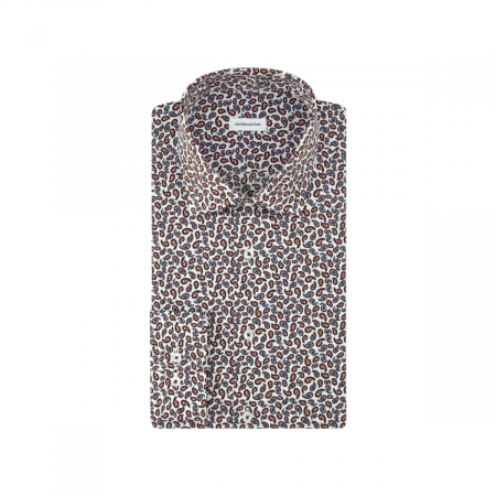 Camasa bumbac barbati SEIDENSTICKER Slim print portocaliu paisley [2]