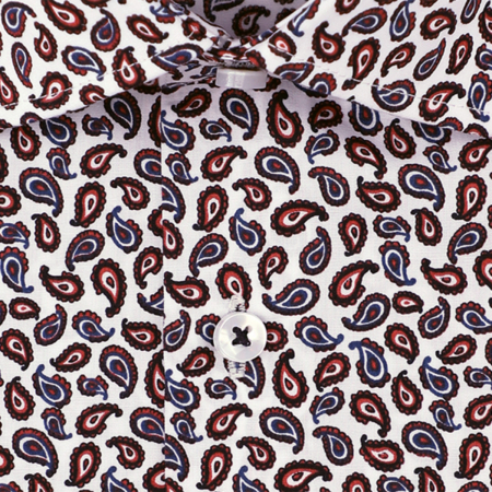Camasa bumbac barbati SEIDENSTICKER Slim print portocaliu paisley [1]