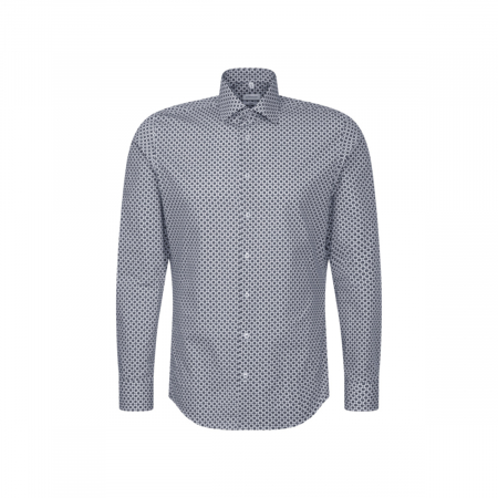 Camasi - Camasa bumbac barbati SEIDENSTICKER Slim print verde hexagoane