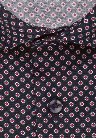 Camasa bumbac twill barbati SEIDENSTICKER Slim bleumarin print rosu [3]