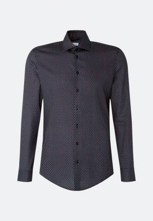 Camasi - Camasa bumbac twill barbati SEIDENSTICKER Slim bleumarin print rosu