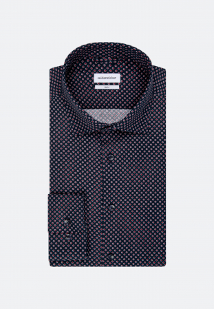 Camasa bumbac twill barbati SEIDENSTICKER Slim bleumarin print rosu [5]