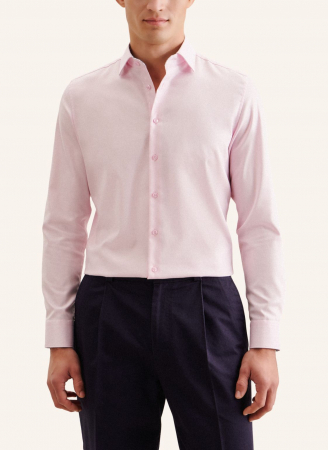 Cămașă business bărbați twill Seidensticker Slim Not Iron roz [1]