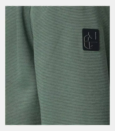 Cardigan bumbac structurat fermoar buzunare barbati CASA MODA verde [3]
