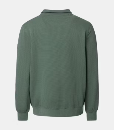 Cardigan bumbac structurat fermoar buzunare barbati CASA MODA verde [1]