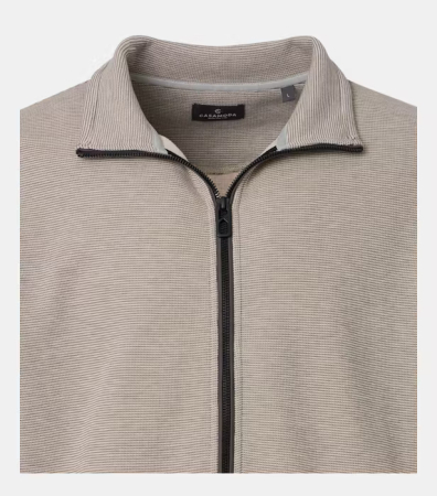 Cardigan bumbac structurat fermoar buzunare barbati CASA MODA bej [2]