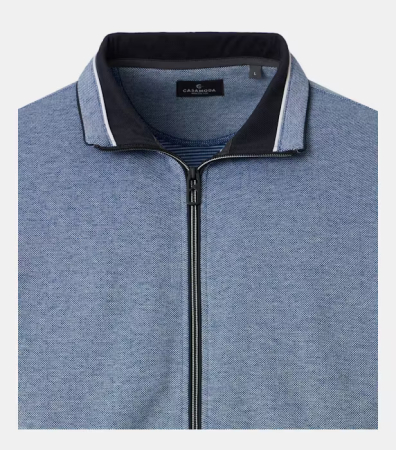 Cardigan buzunare  bumbac barbati CASA MODA albastru pepit [2]