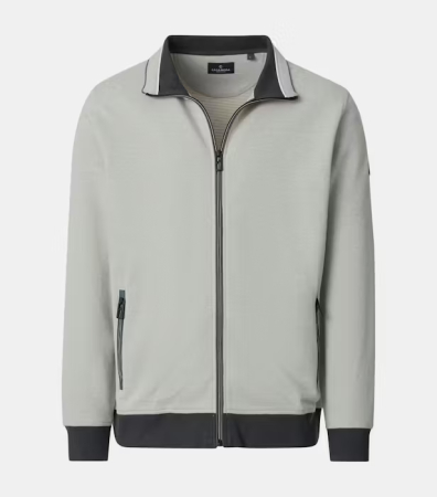 pulover cu fermoar - Cardigan buzunare  bumbac barbati CASA MODA bej