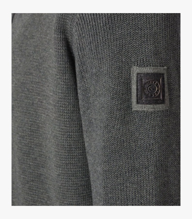 Cardigan buzunare fermoar bumbac barbati CASA MODA oliv inchis [3]
