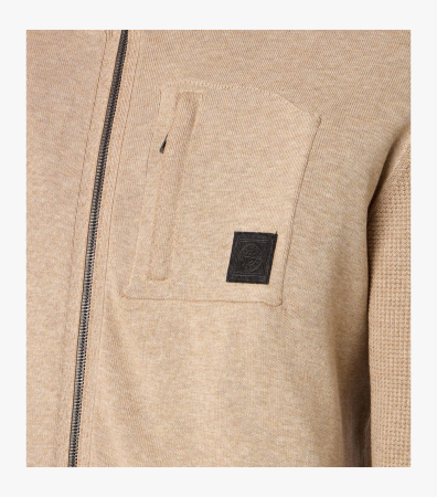 Cardigan buzunare fermoar bumbac barbati CASA MODA bej [3]