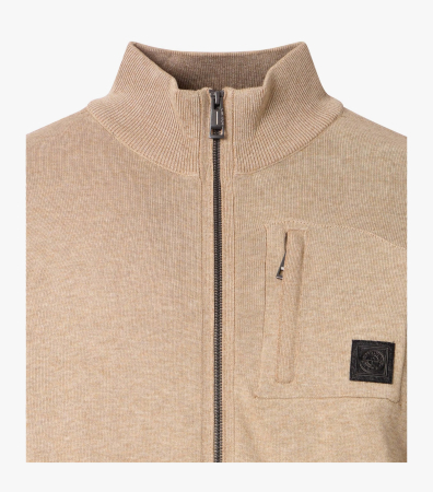 Cardigan buzunare fermoar bumbac barbati CASA MODA bej [2]