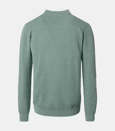 Cardigan bumbac fermoar buzunare barbati CASA MODA verde deschis [1]