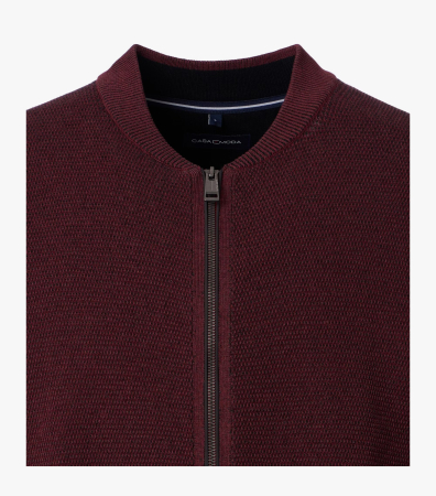 Cardigan fermoar buzunare bumbac barbati CASA MODA visiniu [2]