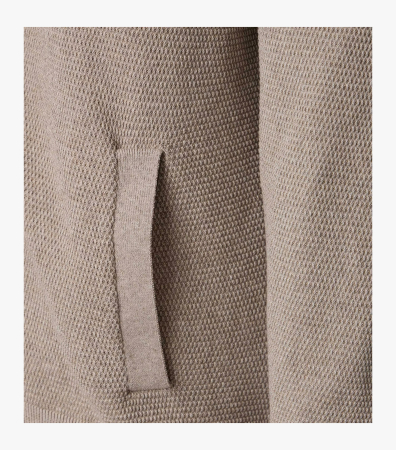 Cardigan fermoar buzunare bumbac barbati CASA MODA bej [3]