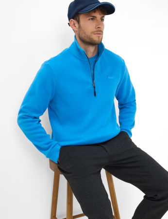 Bluza troyer fleece barbati fermoar 1/3 BRAX SION Warm Tec albastru [5]