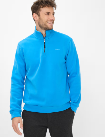 Bluza troyer fleece barbati fermoar 1/3 BRAX SION Warm Tec albastru [2]