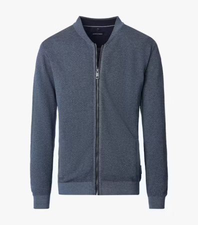 Pulovere - Cardigan fermoar buzunare bumbac barbati CASA MODA gri albastrui