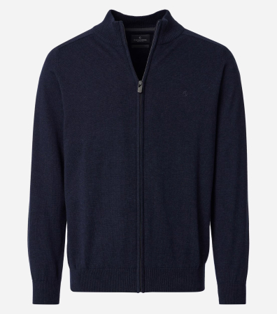 pulover cu fermoar - Cardigan guler ridicat CASA MODA 004450 bleumarin