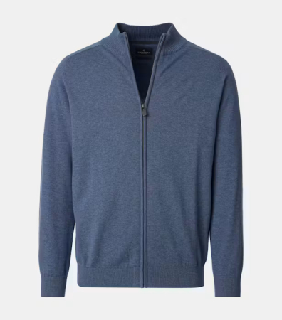 pulover cu fermoar - Cardigan guler ridicat CASA MODA 004450 albastru