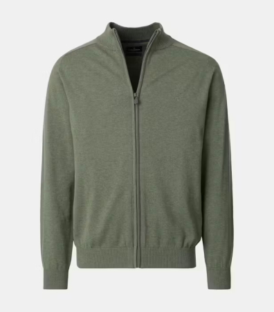 pulover cu fermoar - Cardigan guler ridicat CASA MODA 004450 verde