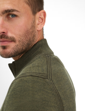 Cardigan lana/bumbac barbati BRAX JAKE kaki [6]