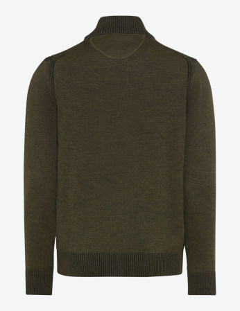 Cardigan lana/bumbac barbati BRAX JAKE kaki [1]