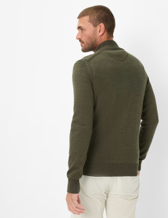 Cardigan lana/bumbac barbati BRAX JAKE kaki [3]