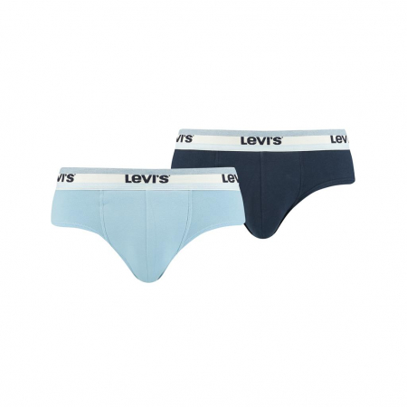 pijamale lenjerie de corp - Chiloti barbati LEVI'S albastri uni - set 2 buc