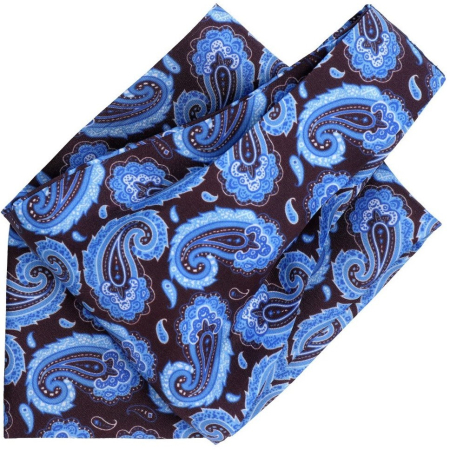 Accesorii - Cravata Ascot matase barbati LINTA visiniu/bleu paisley