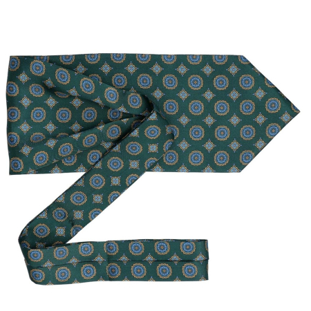 Accesorii - Cravata Ascot matase verde cerculete INFUJE26060