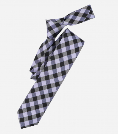 Accesorii - Cravata matase ingusta VENTI 6cm patratele mov deschis