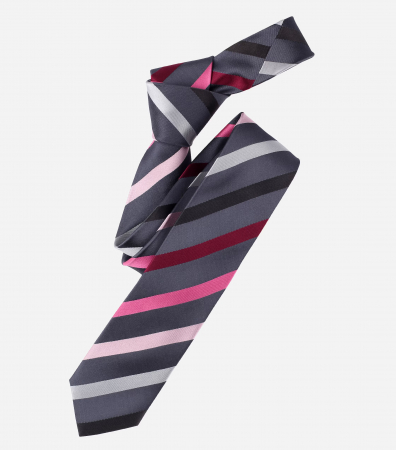 Accesorii - Cravata matase ingusta VENTI 6cm dungi fucsia