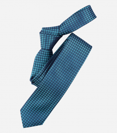 Accesorii - Cravata matase ingusta VENTI 6cm bleumarin imprimeu turcoaz