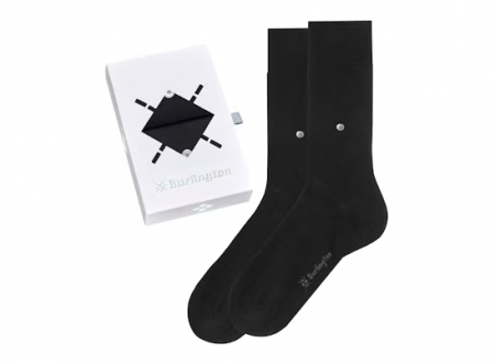 sosete - Cutie sosete barbati BURLINGTON Basic set 2 perechi negru uni 40-46