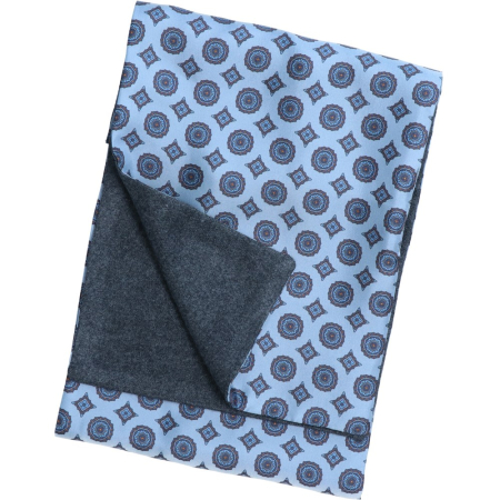 esarfe fulare manusi - Esarfa matase barbati LINTA bleu cerculete