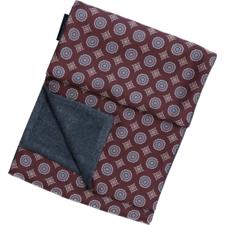 esarfe fulare manusi - Esarfa matase barbati LINTA maro cerculete