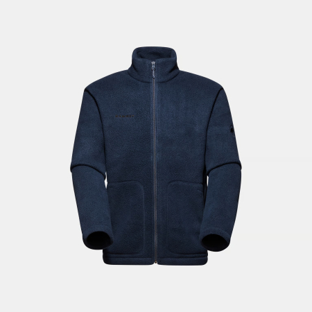 bluze midlayer training fleece - Bluza midlayer fleece barbati extra-calduroasa MAMMUT Falera ML bleumarin