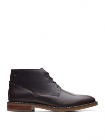 pantofi casual - Gheata barbati piele CLARKS Jaxen Mid maro