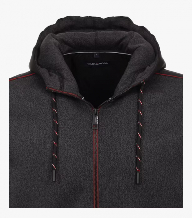 Hanorac fermoar gluga barbati CASA MODA Bergen negru [2]
