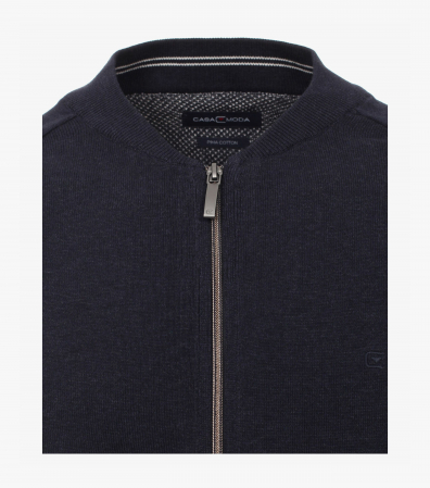 Cardigan fermoar bumbac Pima barbati CASA MODA 004440 bleumarin [2]