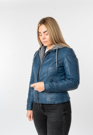 Jacheta femei piele MAURITIUS Ammy albastru [6]