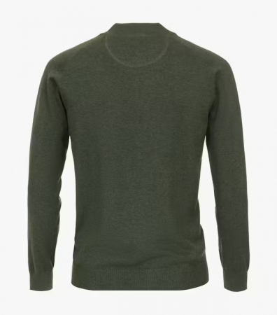 Cardigan fermoar bumbac Pima barbati CASA MODA 004440 verde inchis [1]
