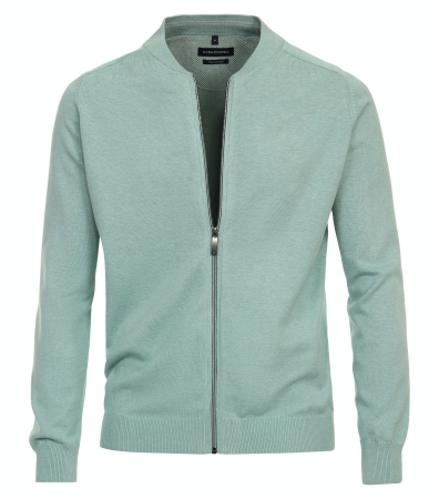 Pulovere - Cardigan fermoar bumbac Pima barbati CASA MODA 004440 vernil
