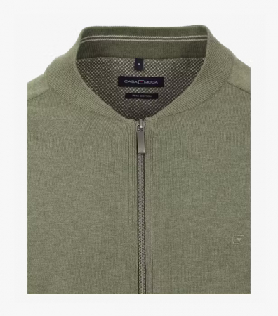 Cardigan cu fermoar bumbac Pima barbati CASA MODA 004440 kaki [2]