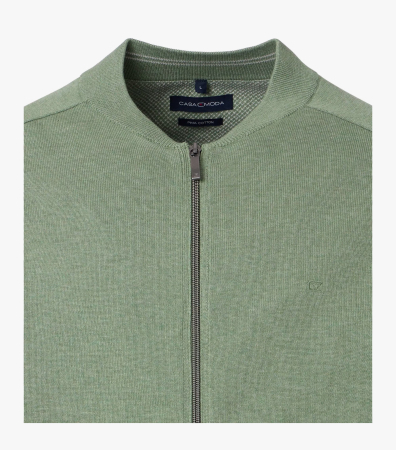 Cardigan cu fermoar bumbac Pima barbati CASA MODA 004440 vernil [2]