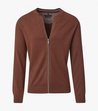 Pulovere - Cardigan cu fermoar bumbac Pima barbati CASA MODA 004440 maro
