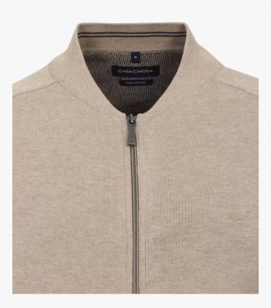 Cardigan fermoar bumbac Pima barbati CASA MODA 004440 bej [2]